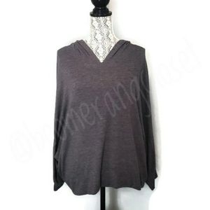 Emily Blu, Relaxed Fit, Grey Dolman-Sleeve, Hoodie